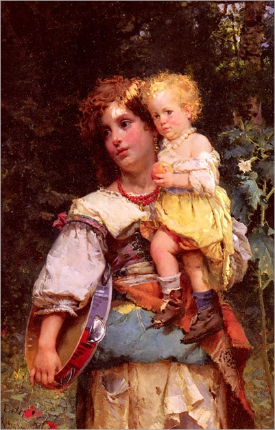 Detti-Cesare-Auguste-Gypsy-Woman-And-Child