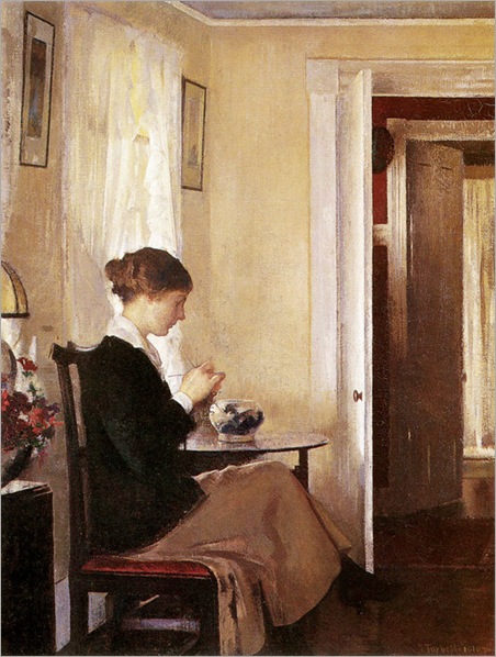 Josephine Knitting by Edmund Tarbell