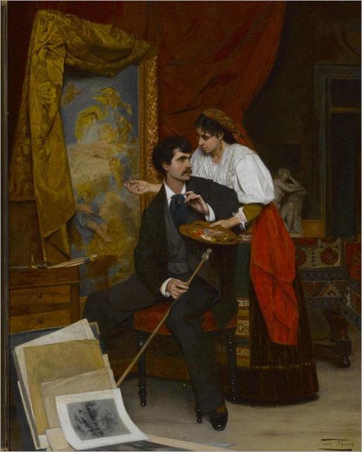 Louis Edmond Pomey (1831-1891) - In the artist’s studio