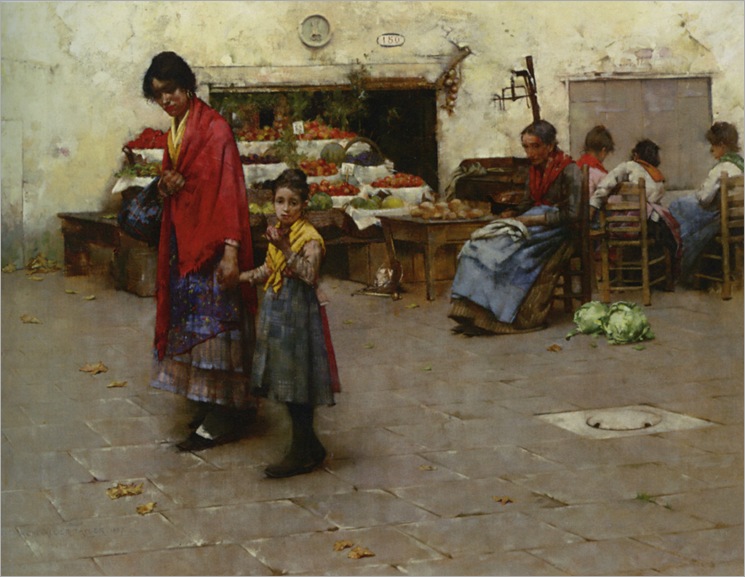 Tayler_Albert_Chevallier_A_Day_at_The_Market_1887