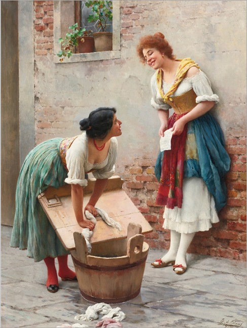 Sharing the News (1904)-Eugene de Blaas