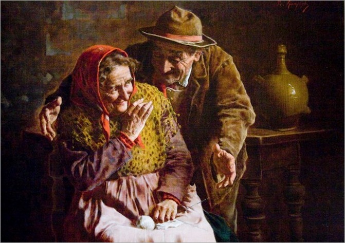 Eugenio Eduardo Zampighi_(italian, 1859-1944) Peasant man and woman