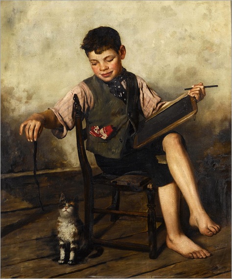 Charles Spencelayh (British, 1865-1958) - the young artist