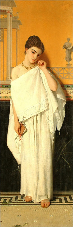 Gustavo Nacciarone (Italian, 1833-1929) - A Pompeian girl in a lavishly decorated interior