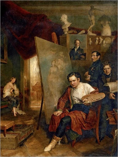 In the Studio of the Painter (1832). Wilhelm August Golicke (German, 1802-1848)