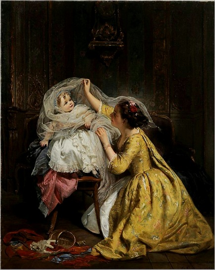 Mother Playing With Child, 1859-by-Henry-Guillaume-Schlesinger