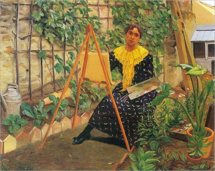 young girl painting - Felix Vallotton - 1892
