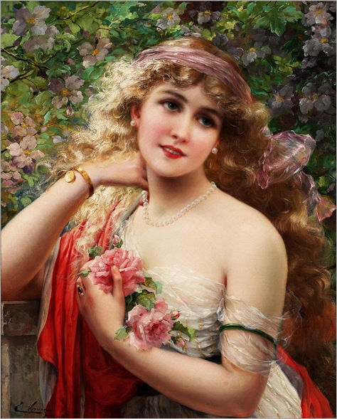 لوحات فنية لفتاة الزهور Evernon-young-lady-with-roses_thumb