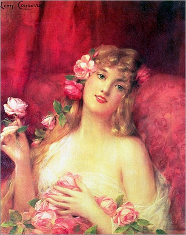 woman with a rose - Léon-François Comerre