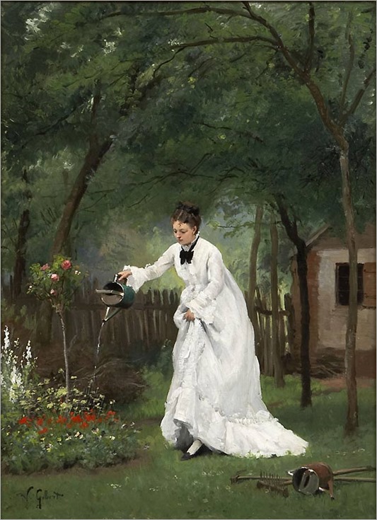 Madame Gilbert dans son jardin_Victor Gabriel Gilbert