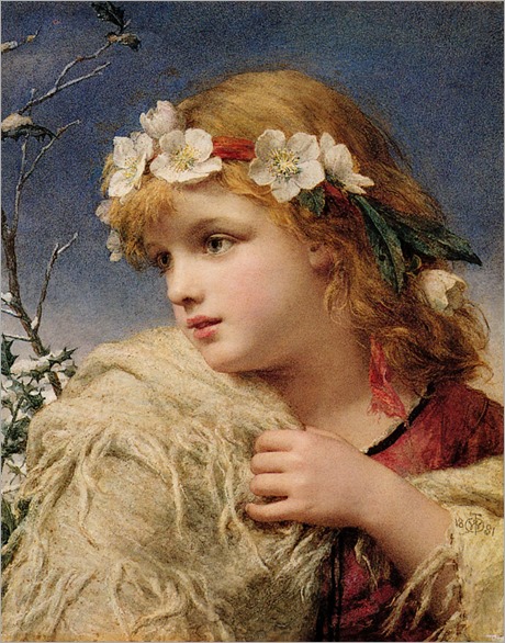 لوحات فنية لفتاة الزهور Christmas-rose-william-charles-thomas-dobson-british-painter_thumb