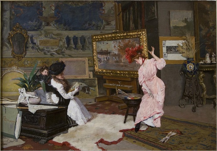 Lo Studio dell'Artista -. di Amerino Cagnoni  (italian, 1855-1923)