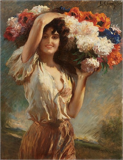 SCHMUTZLER, LEOPOLD(Mies 1864 - 1940 Munich)Flower girl