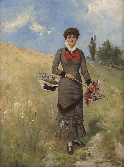 Young woman in the field of flowers -1882- Axel Hjalmar Ender