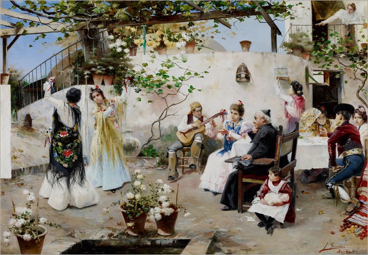 Juan García Ramos (spanish, 1856-1915) - A Dance for the Priest -c.1890