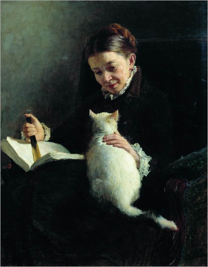 Portrait of a lady with cat_Nikolai Aleksandrovich Yaroshenko - Date unknown