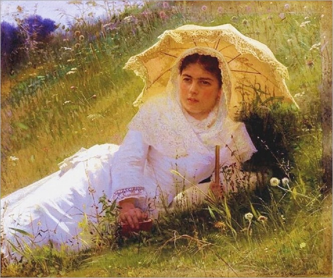 woman with parasol_Ivan Nikolaevich Kramskoy (russian painter) - Date unknown