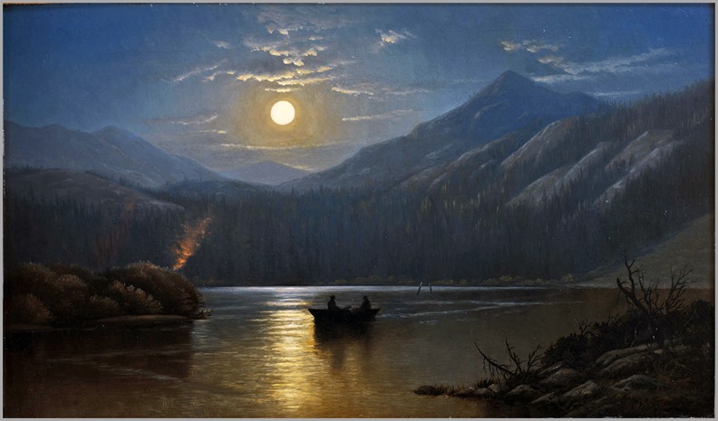 Alfred Edward Lambourne - Moonlight---Silver Lake, Cottonwood Canyon 1880