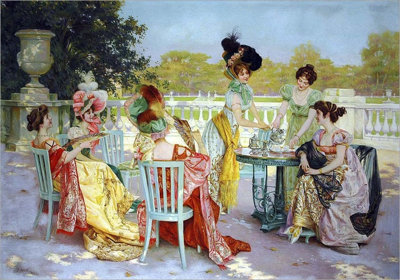 Parisian Tea Party - Jean Sala Gabriel (spanish painter)