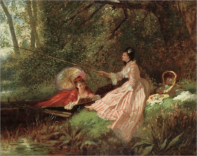 Charles Desire Hue French, 1825-1883 Restful Afternoon