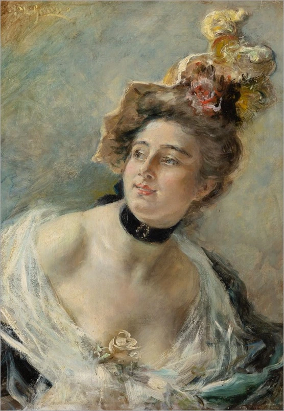 Eduardo Léon Garrido 1856-1949 Portrait of an Elegant Lady