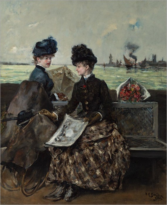 EDUARDO LEÓN GARRIDO (Madrid, 1856 - Caen, France, 1949). Two ladies