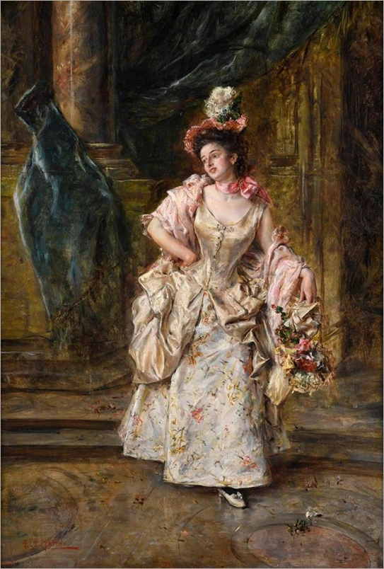 Eduardo León Garrido (Spanish, 1856-1949) a girl