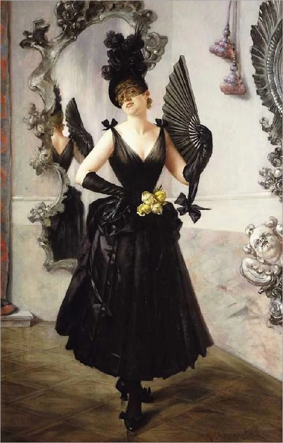 karl gampenrieder (german, 1860-1927)-ready for the ball(1883)